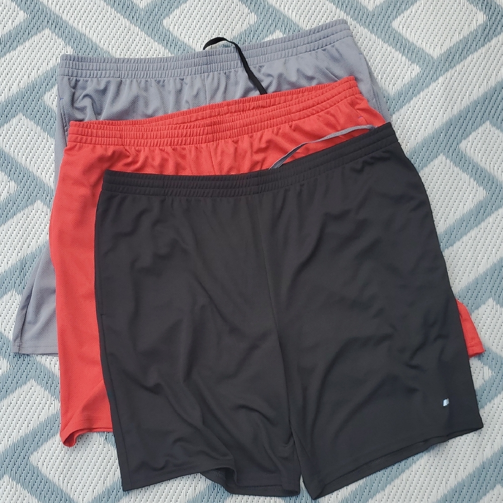 Amazon Essentials Athletic Shorts Black and Red Performance Wear